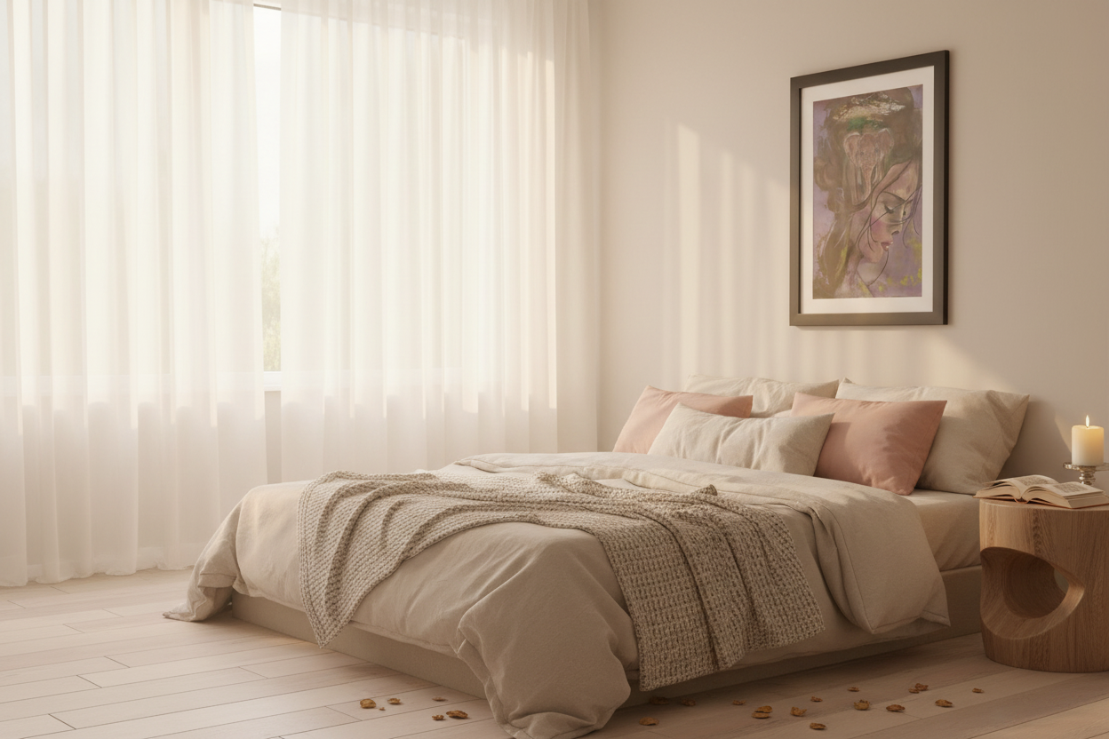 Drømmeren in a dreamy bedroom setting