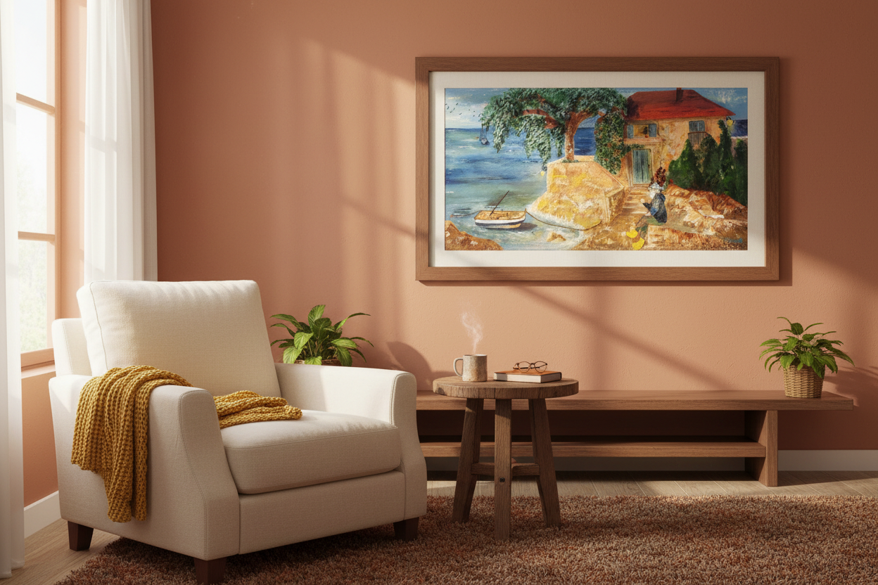 En rolig start in a warm interior setting