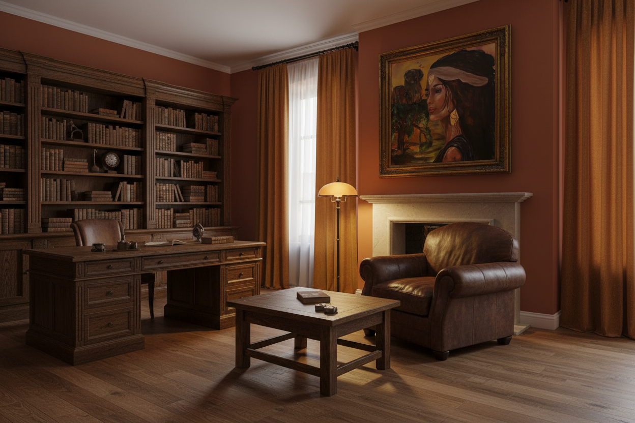 Vokteren in a strong warm interior setting